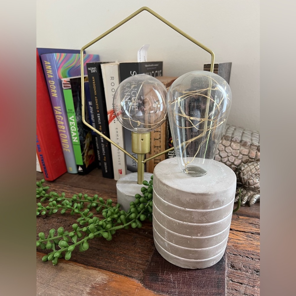 Modern table lamps cordless concrete bases set of two